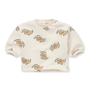 1575-BABY SWEATSHIRT COOKIES PRINT-Ivory