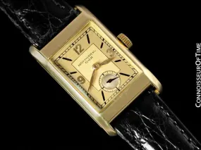 1935 Patek Philippe Vintage Mens Rectangular Watch - 18K Gold