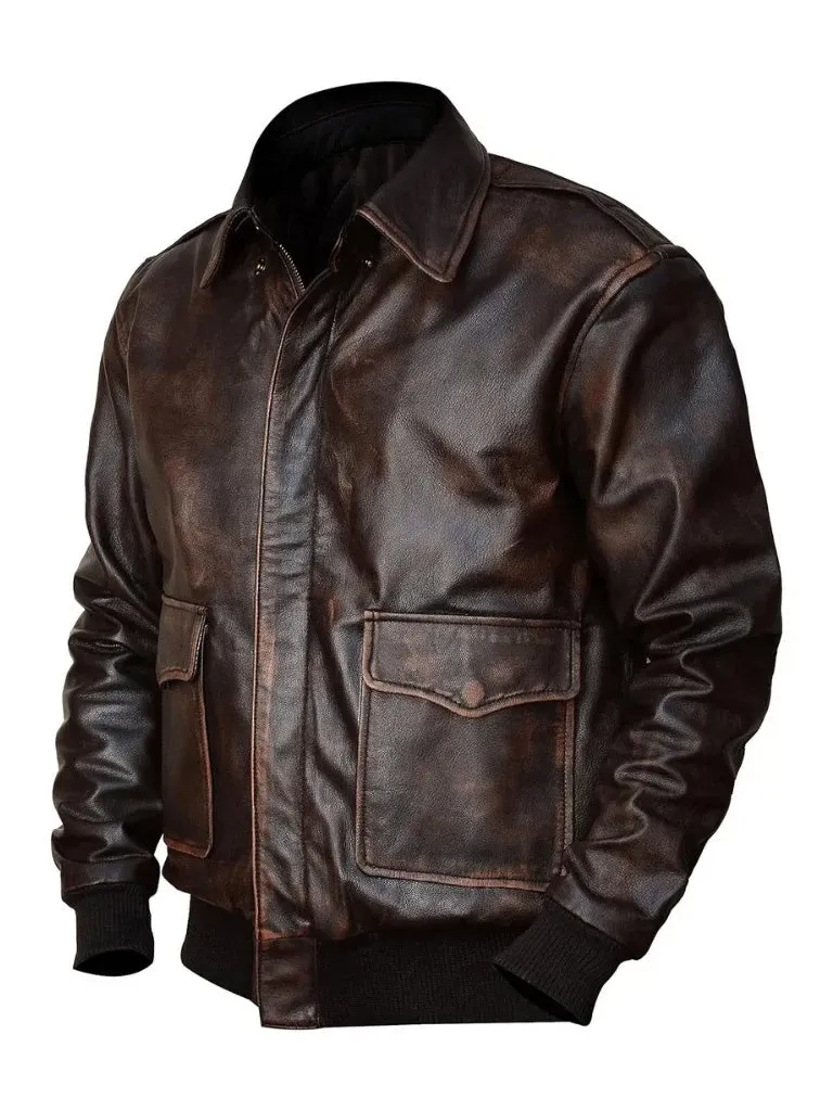 A2 Aviator Bomber Leather Jacket