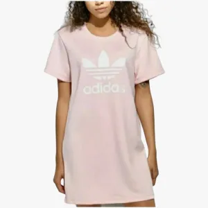 adidas Womens Short Sleeve Tee Dress Pink