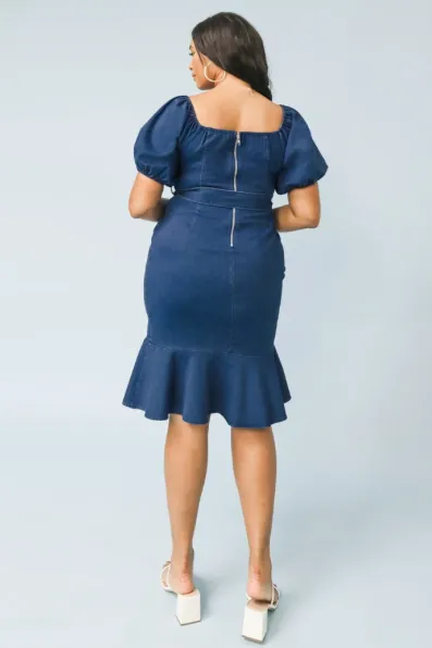 ADP2043 - Flying Tomato Women's So Interested Denim Mini Dress