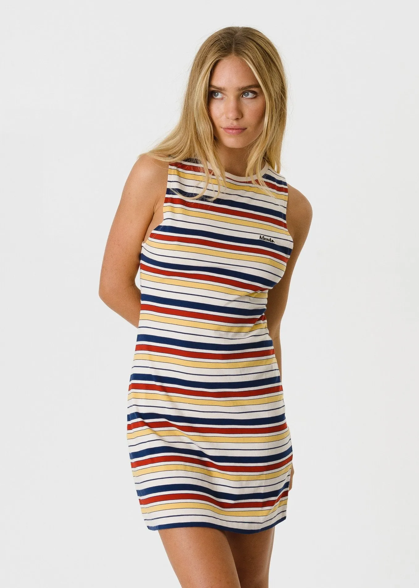 Afends Womens Sporty Stripe - Close Fit Jersey Dress