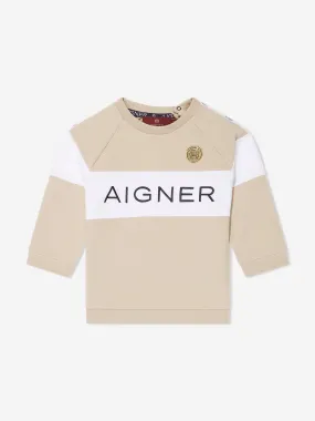 Aigner Baby Boys Logo Sweatshirt in Beige