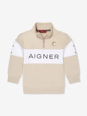 Aigner Boys Logo Sweatshirt in Beige