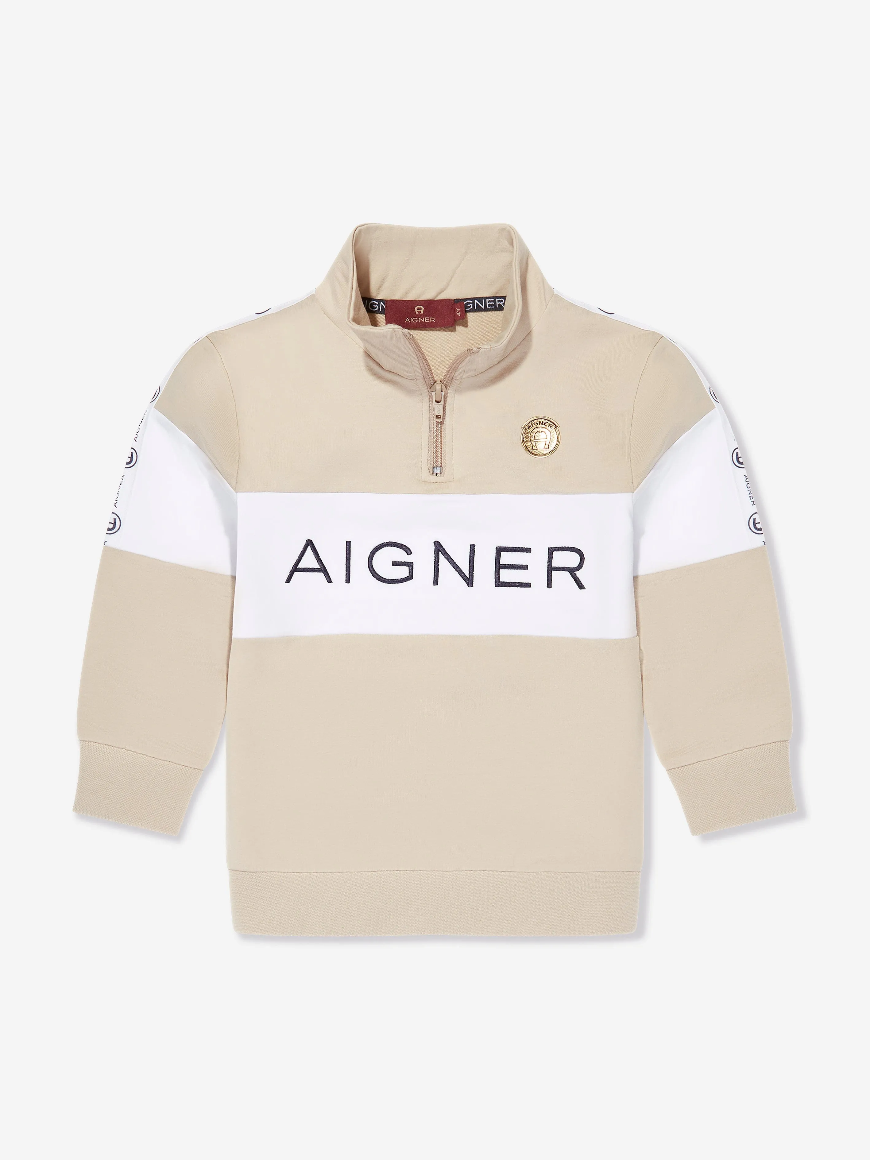 Aigner Boys Logo Sweatshirt in Beige