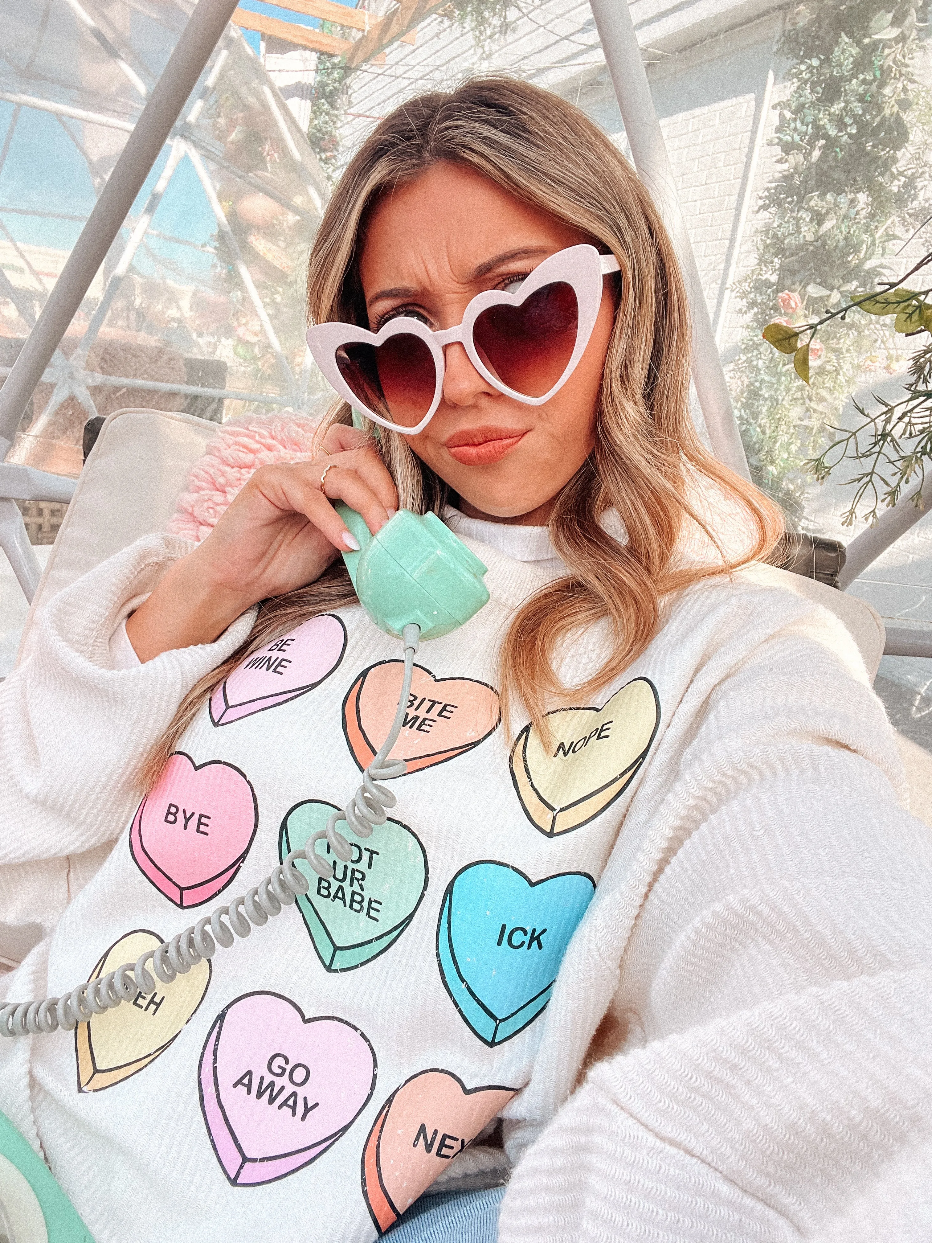 Anti Valentine Conversation Hearts - Corded Sweatshirt (Ivory)