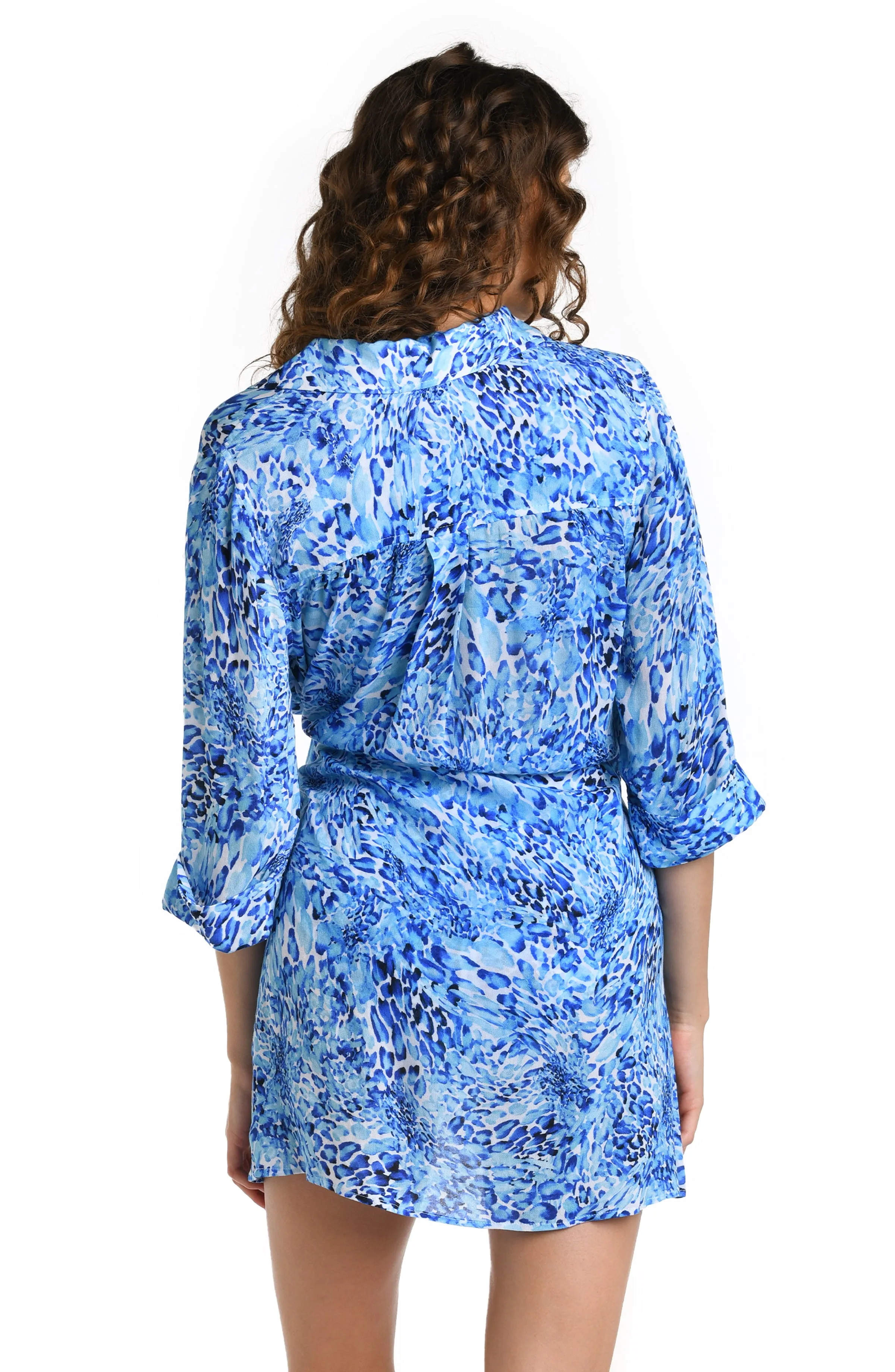 Aquatic Nature Wrap Resort Shirt Cover Up