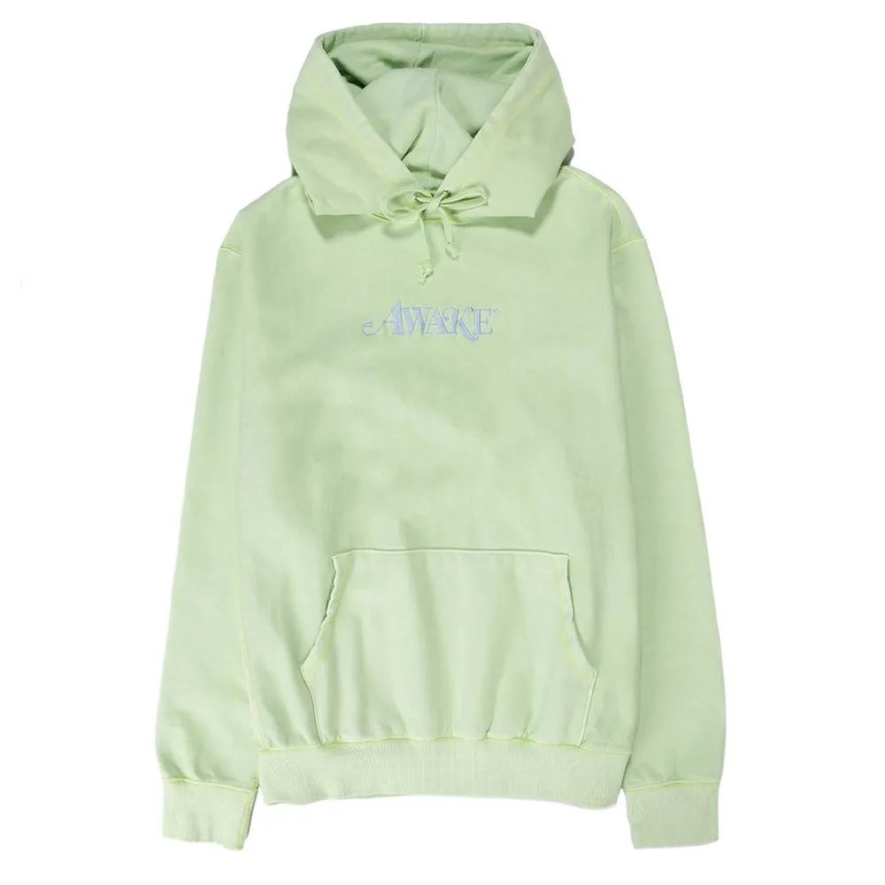 Awake NY Embroidered Logo Pullover Hoodie / Light Green