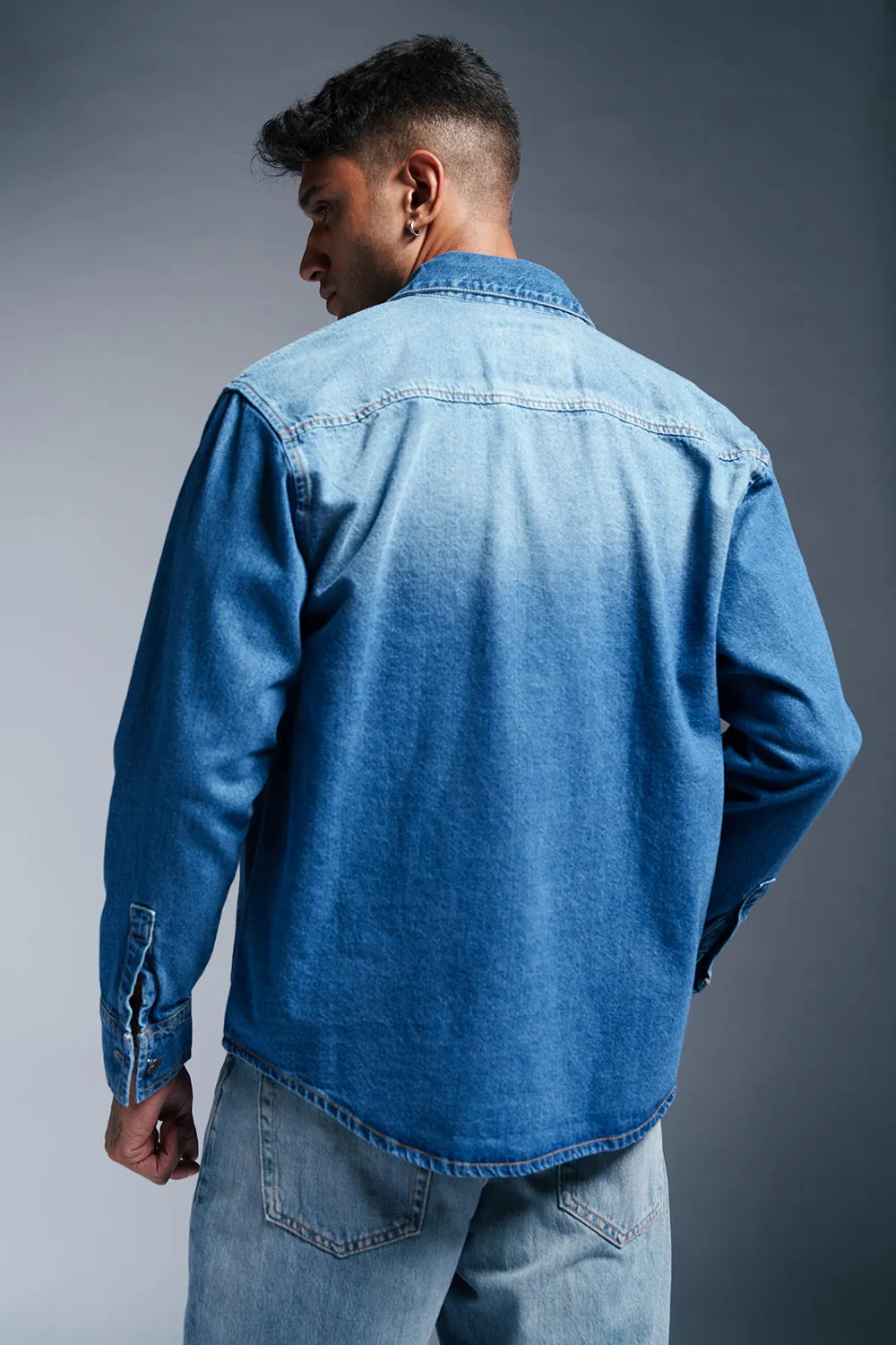 Azure Splash Men's Denim Jacket