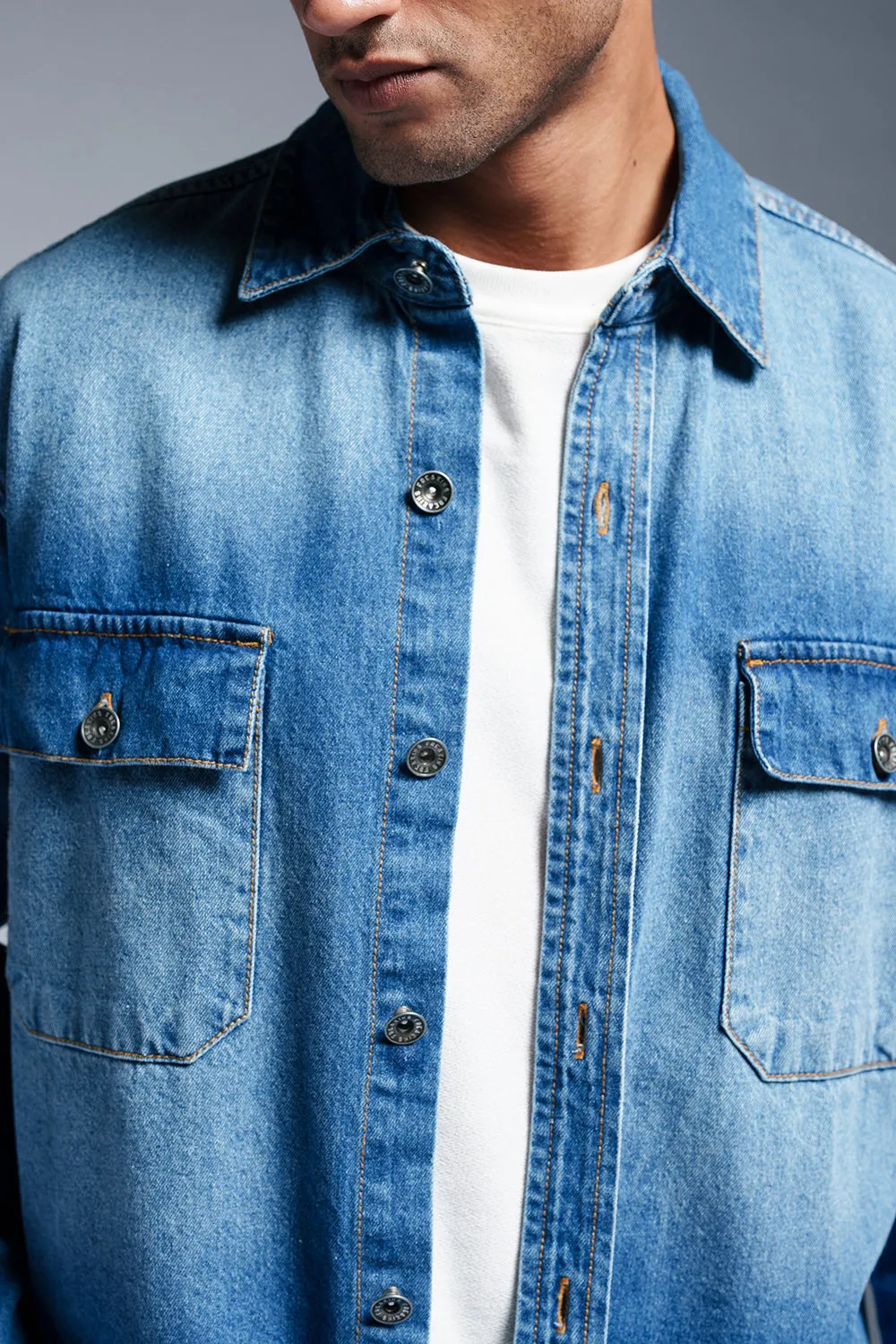 Azure Splash Men's Denim Jacket