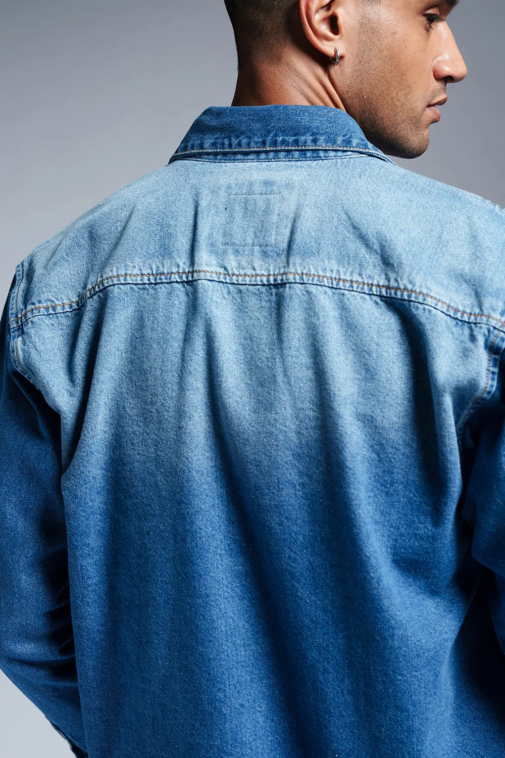 Azure Splash Men's Denim Jacket