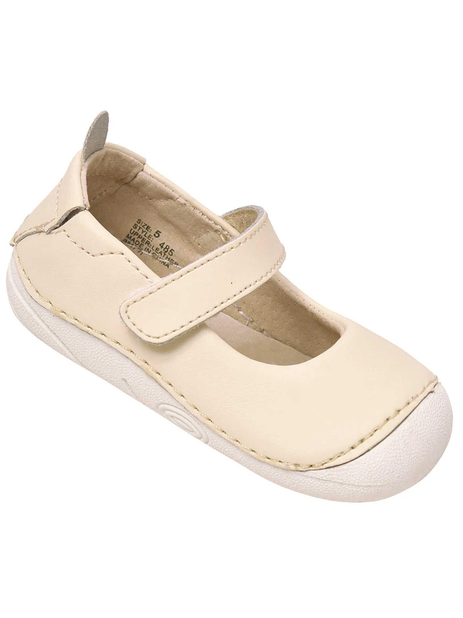 Baby Girls Cream Hook and Loop Sporty Mary Jane Shoes 2-4 Baby