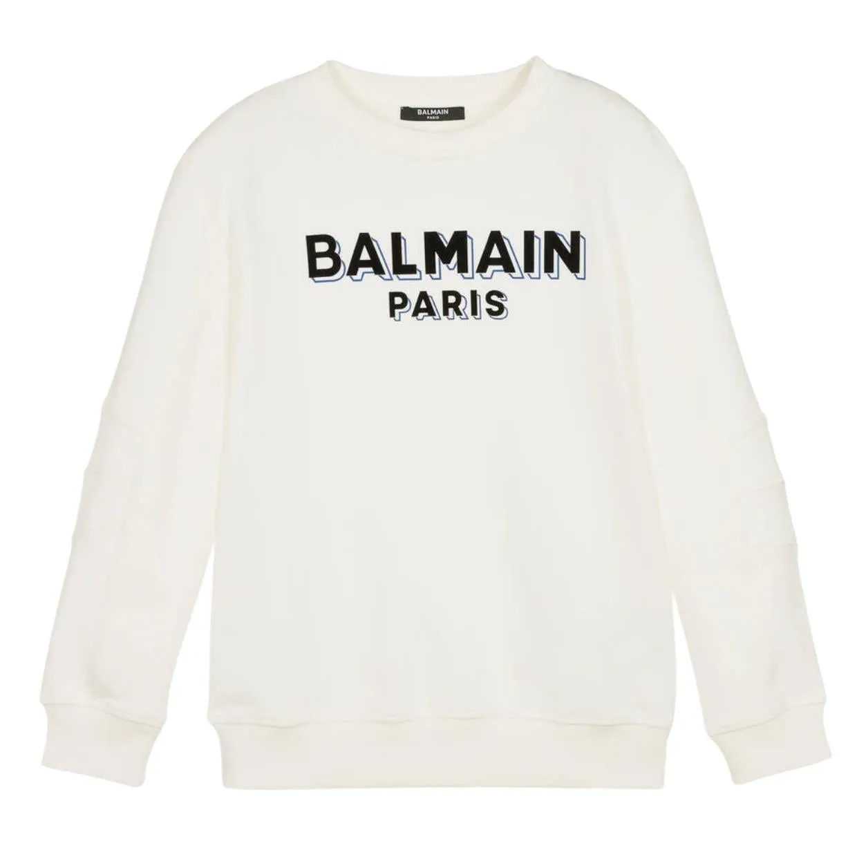 Balmain Kids Printed Logo Ivory Sweatshirt