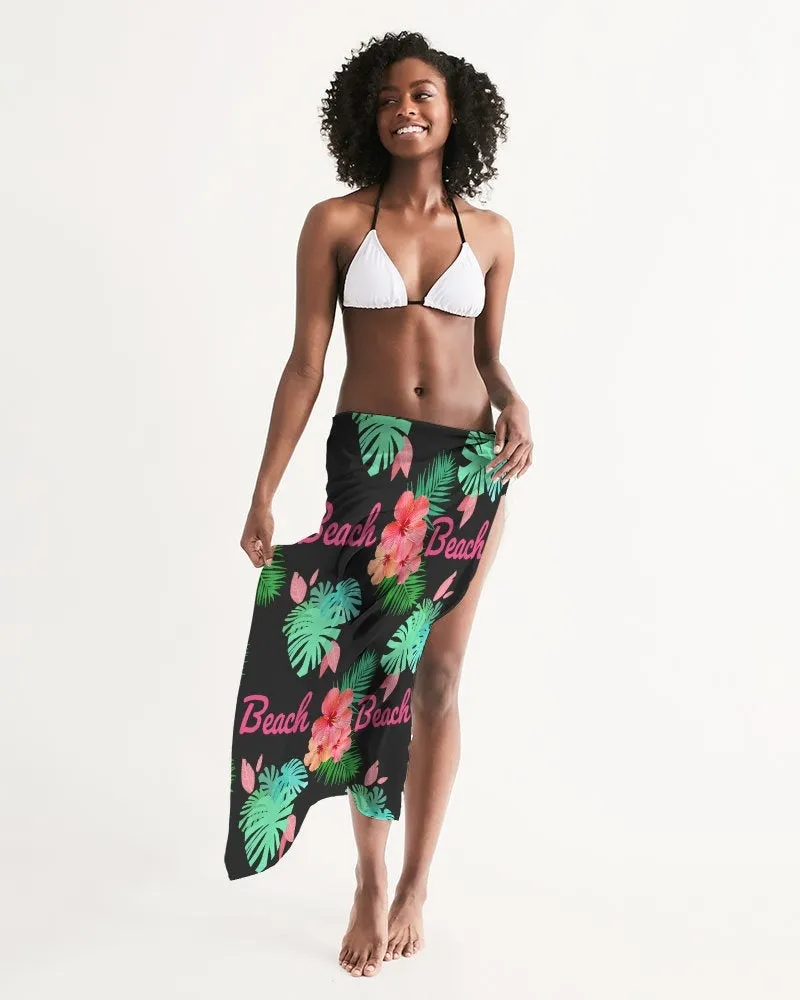 Beach Flora Black Swimsuit Cover Up