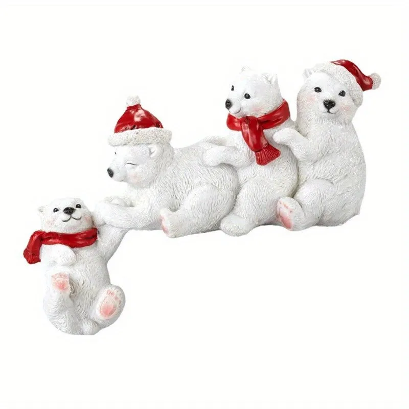 Bear Family Christmas Decoration Cheerful Ambience New Year Ornament Nice Gifts for Friends Families