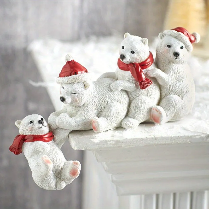 Bear Family Christmas Decoration Cheerful Ambience New Year Ornament Nice Gifts for Friends Families