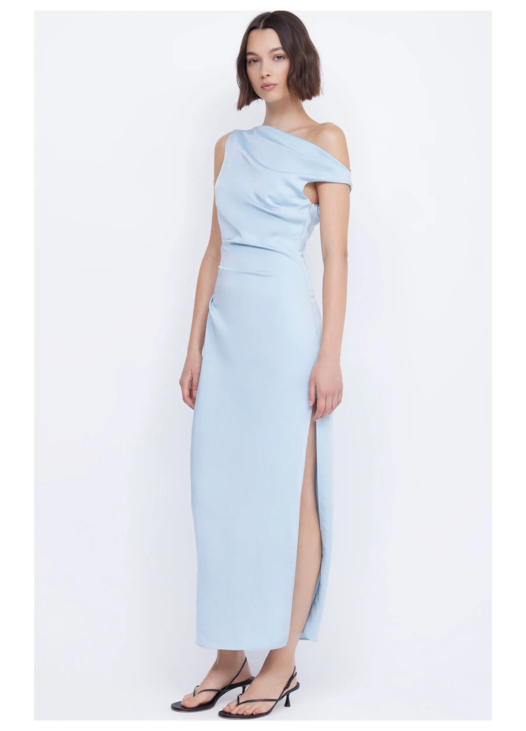 Bec   Bridge - Rochelle Asym Midi Dress - Dolphin Blue