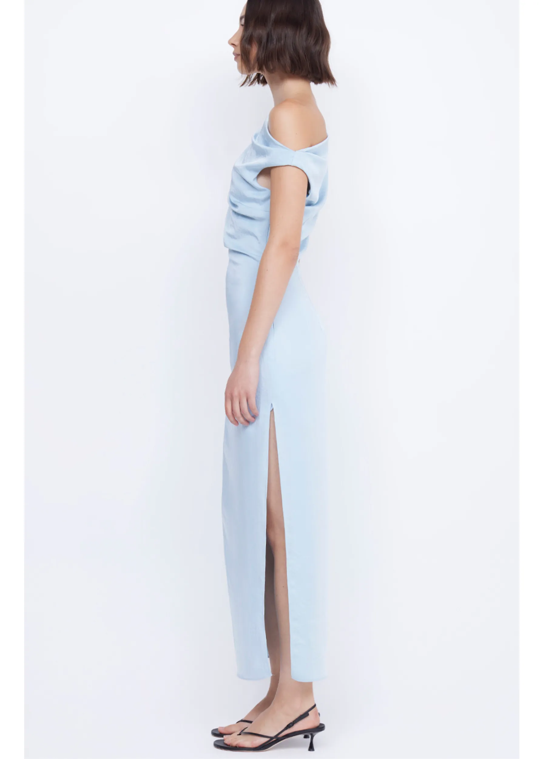 Bec   Bridge - Rochelle Asym Midi Dress - Dolphin Blue