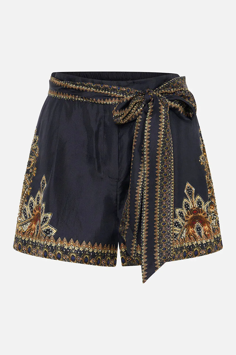 Belted Tuck Front Shorts - Its All Over Torero