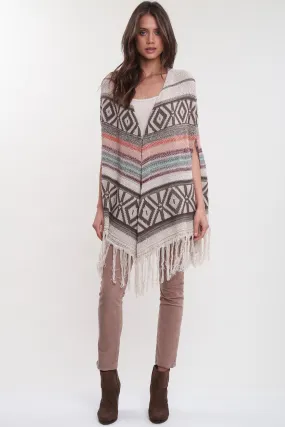 Benson Open Front Poncho in Vintage Vogue