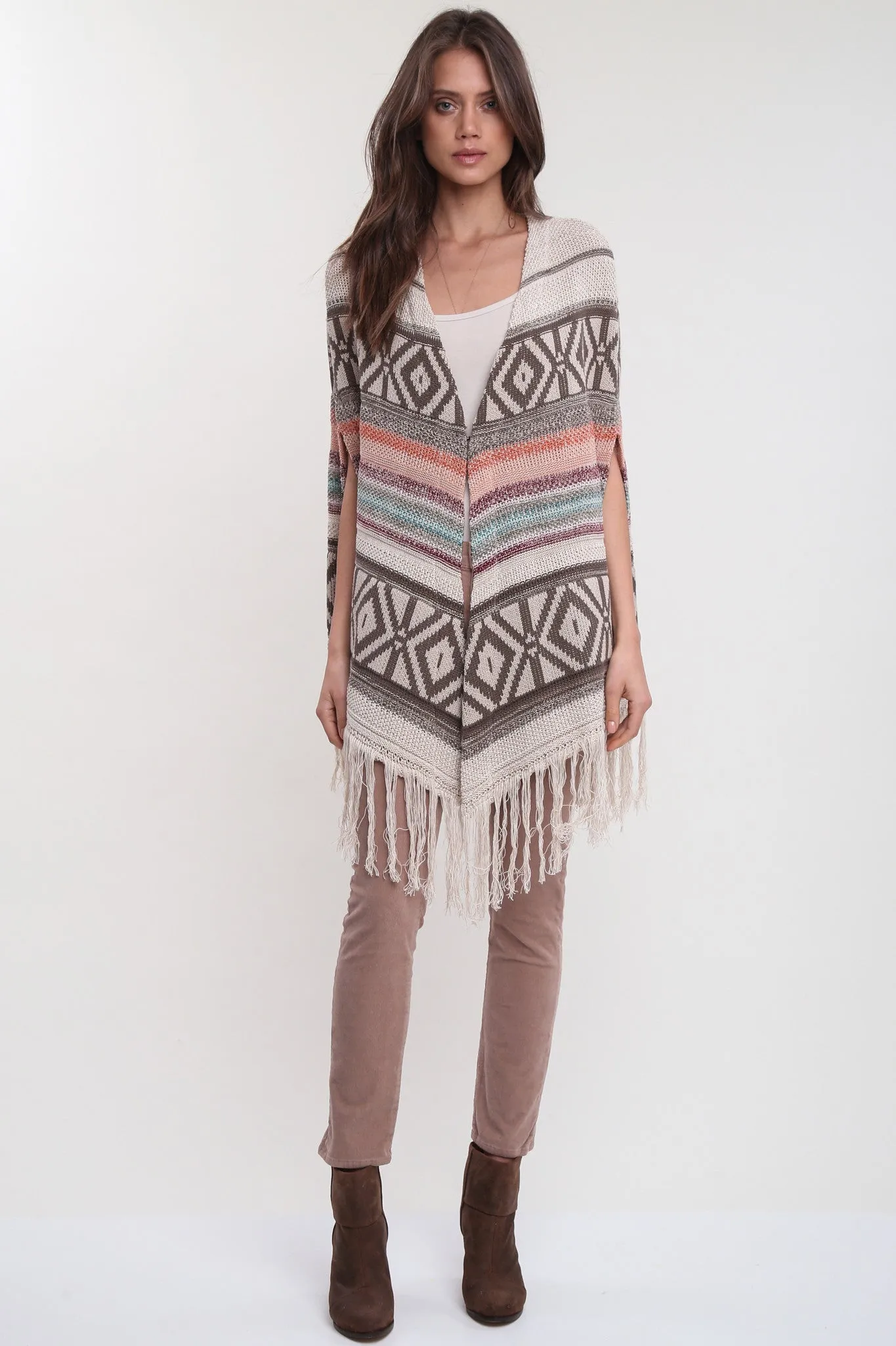 Benson Open Front Poncho in Vintage Vogue