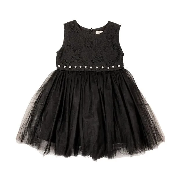 Black Lace Bodice Tulle Dress