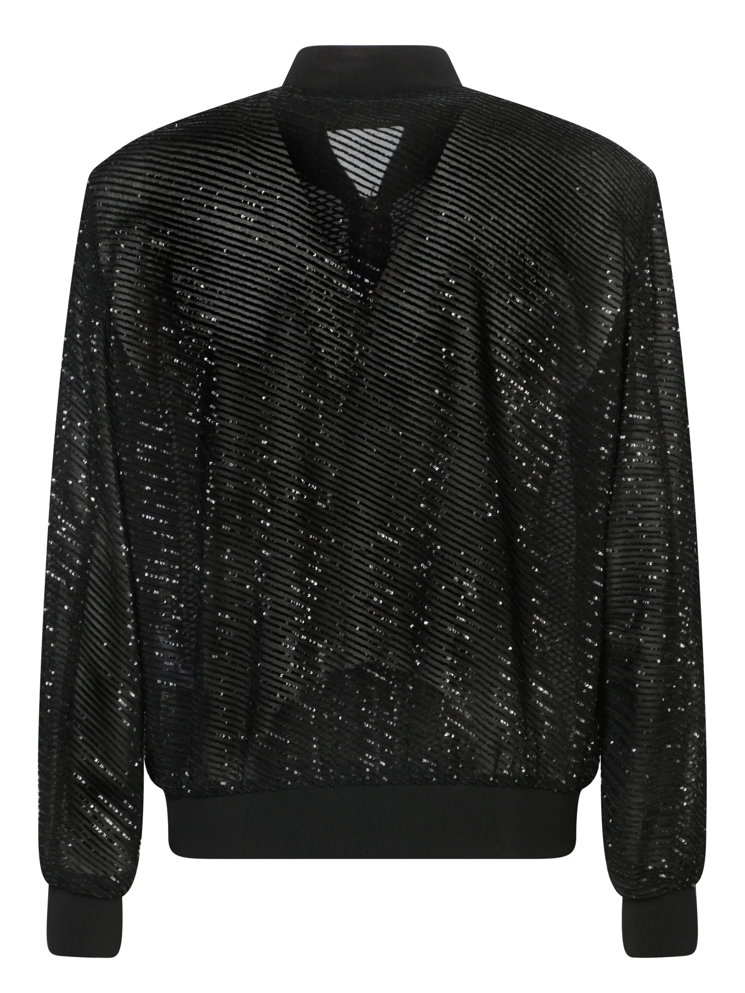 Black Sequined Bomber