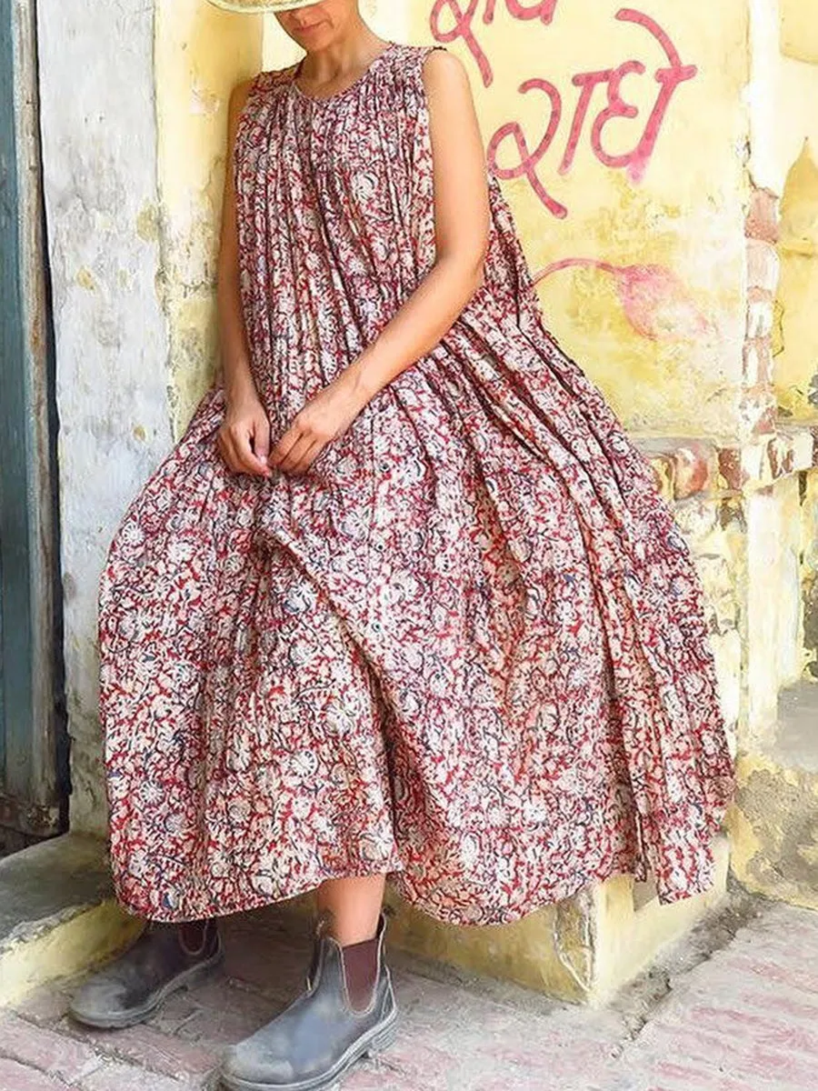 Bohemian Vintage Casual Loose Floral Maxi Dress