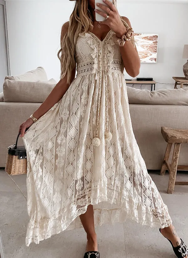 Boho Bliss Tassel Lace Dress