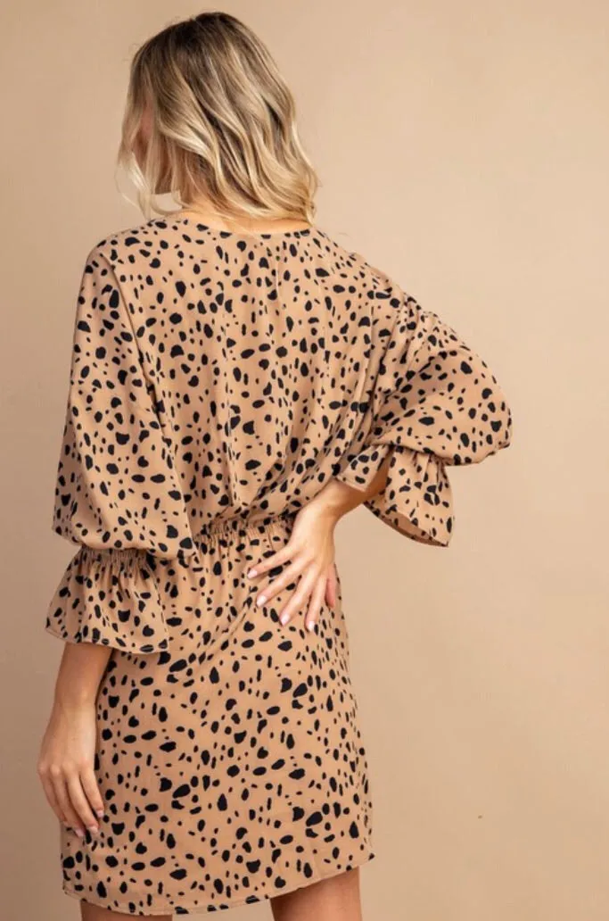 BOHO INSPIRED ANIMAL PRINT WRAP DRESS