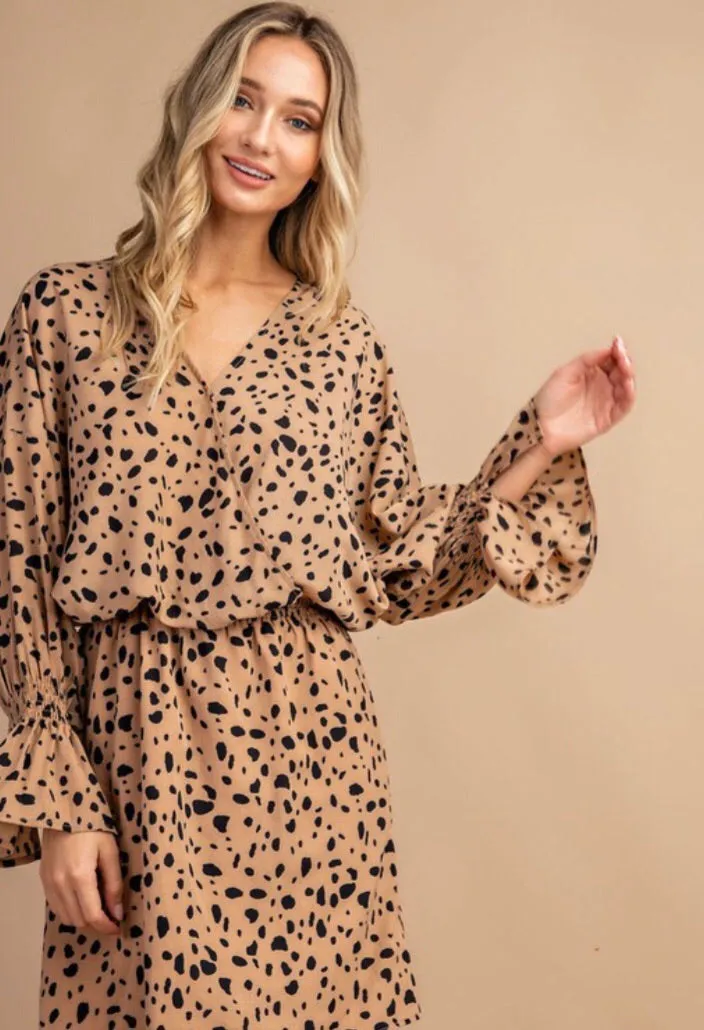 BOHO INSPIRED ANIMAL PRINT WRAP DRESS