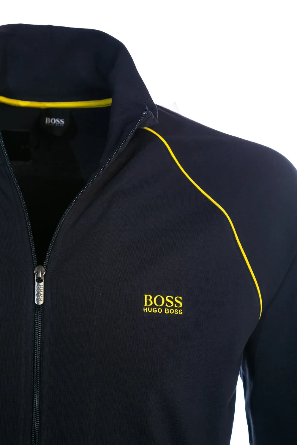 BOSS Mix & Match Jacket Z Sweat Top in Navy & Yellow