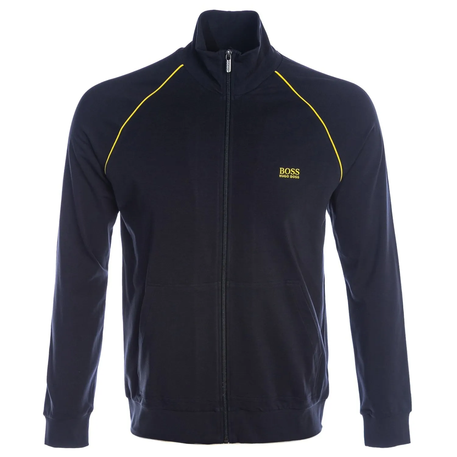 BOSS Mix & Match Jacket Z Sweat Top in Navy & Yellow