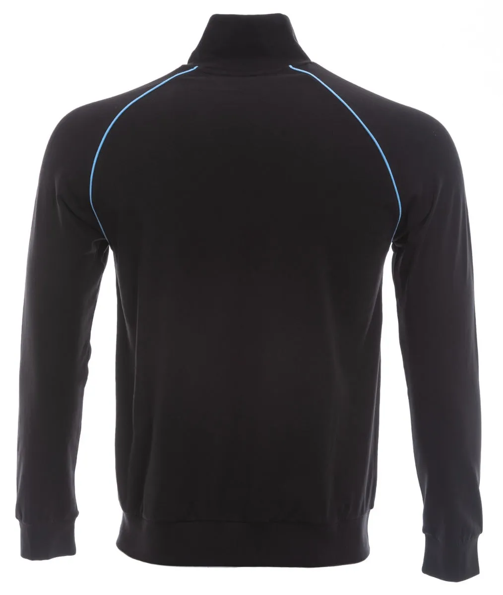 BOSS Mix & Match Jacket Z Sweatshirt in Black & Sky Blue Trim