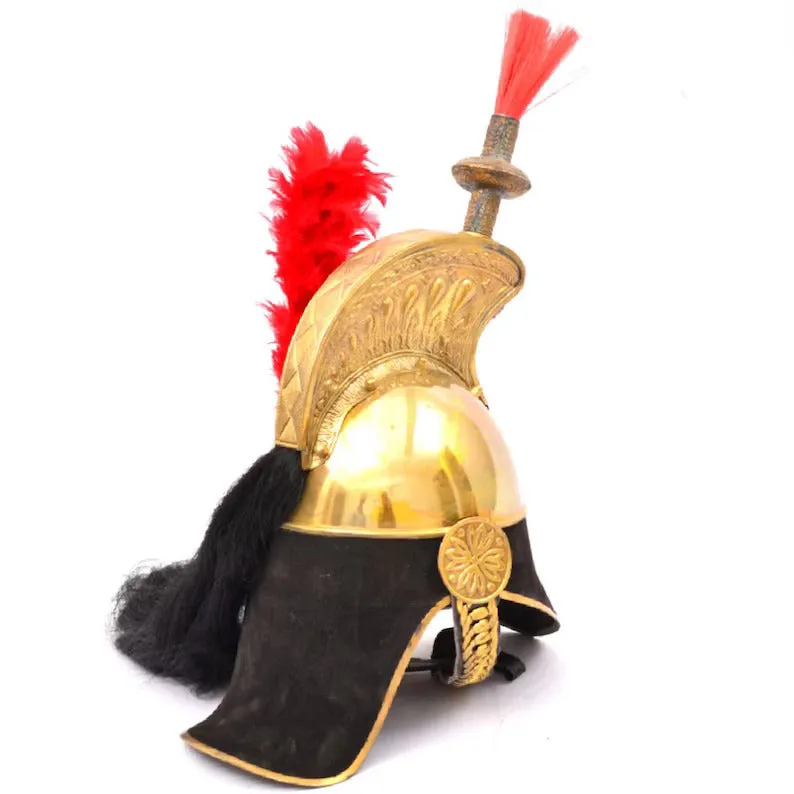 Brass French Cuirassier Pickelhaube Napoleon Helmet with Free Display Stand Best Gift for Him