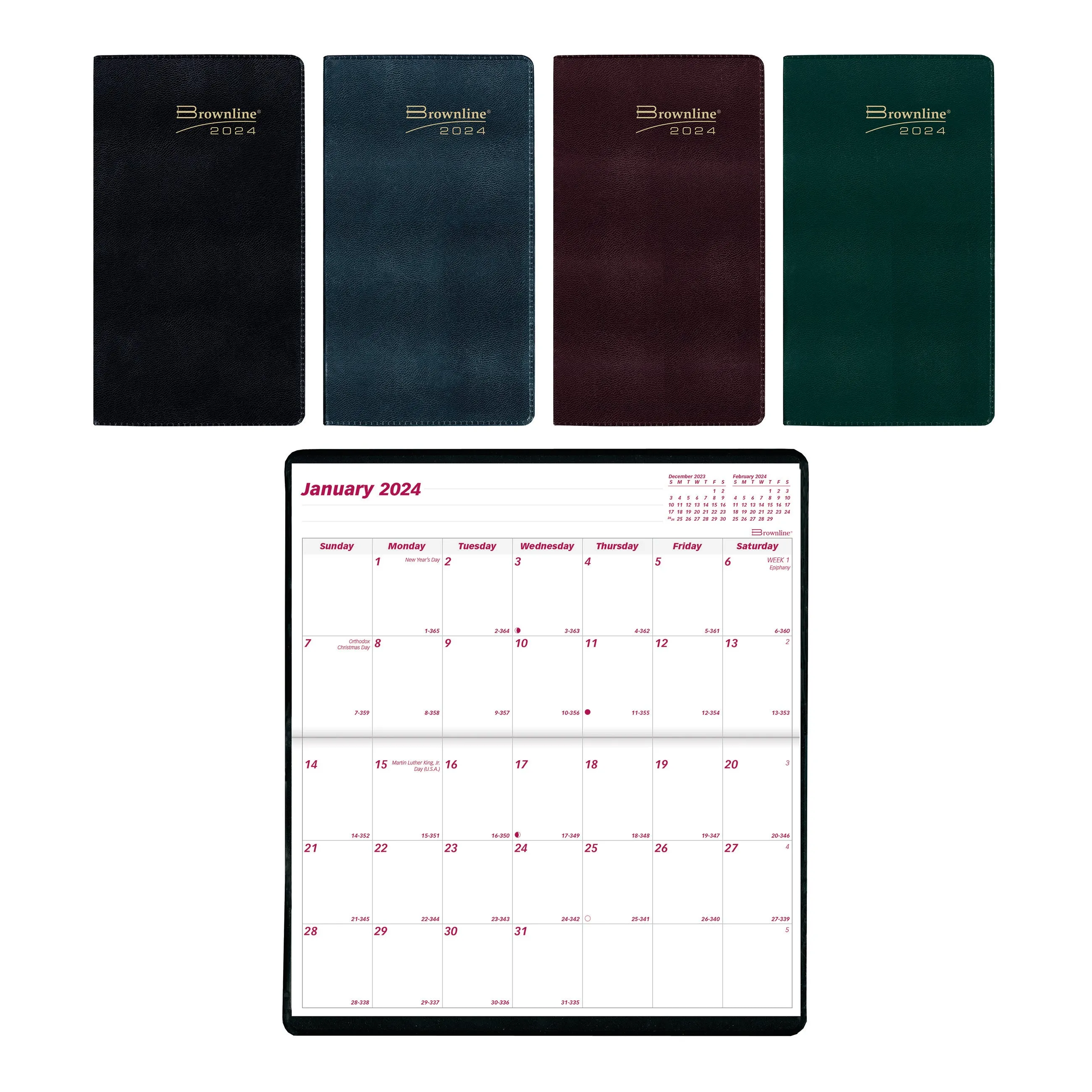 Brownline 2-Year Monthly Pocket Planner - 3 1/2" x 6 1/2"