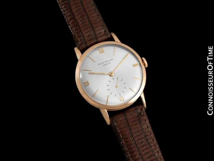 c. 1950's Patek Philippe Vintage Mens Midsize Handwound Watch, Ref. 1471 - 18K Rose Gold