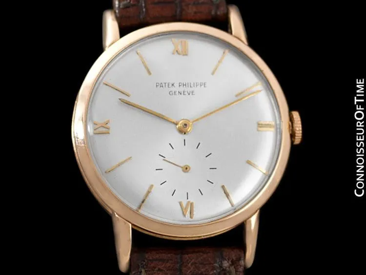 c. 1950's Patek Philippe Vintage Mens Midsize Handwound Watch, Ref. 1471 - 18K Rose Gold