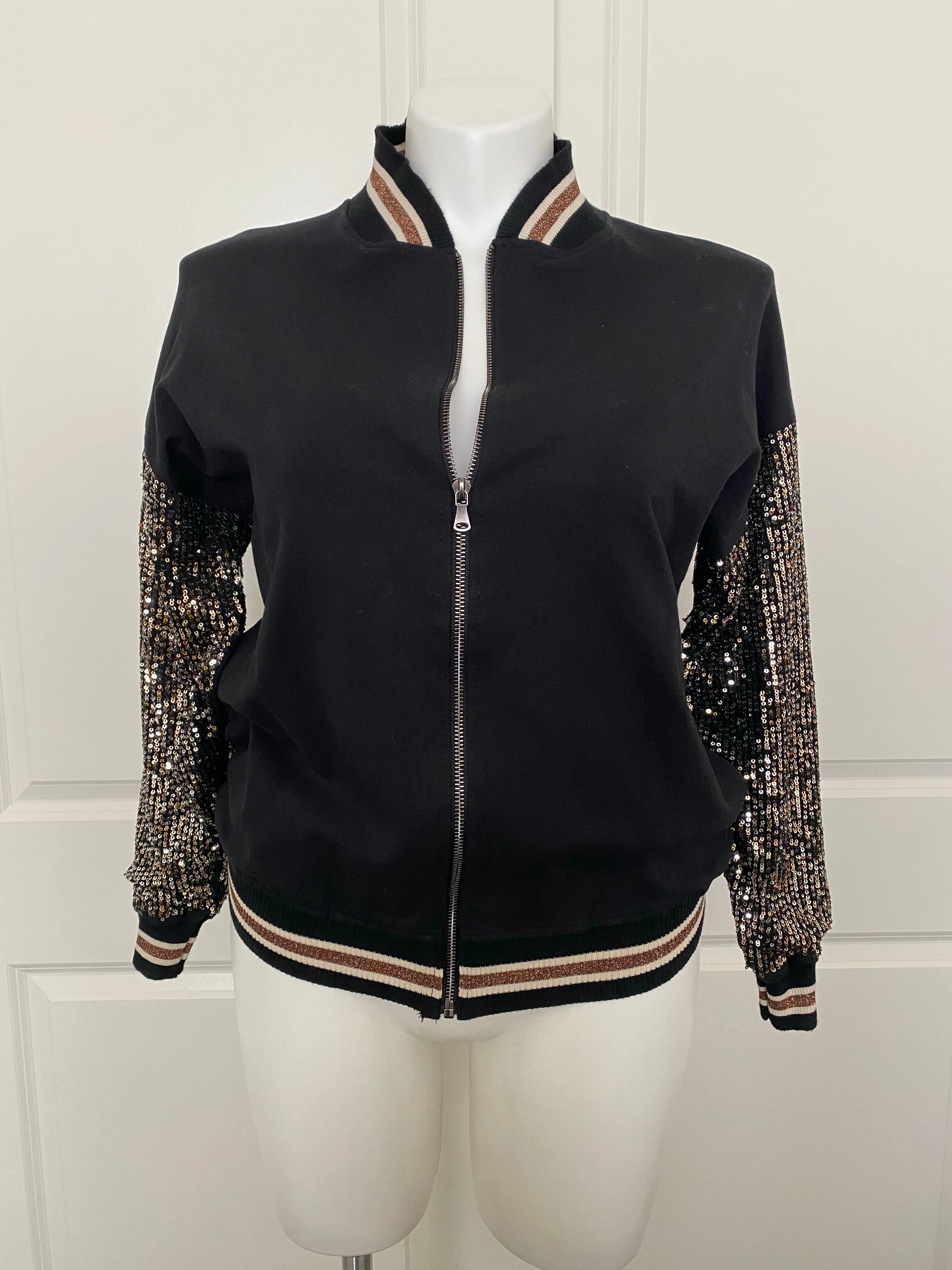 Call Me Hollywood Sequined Bomber Jacket