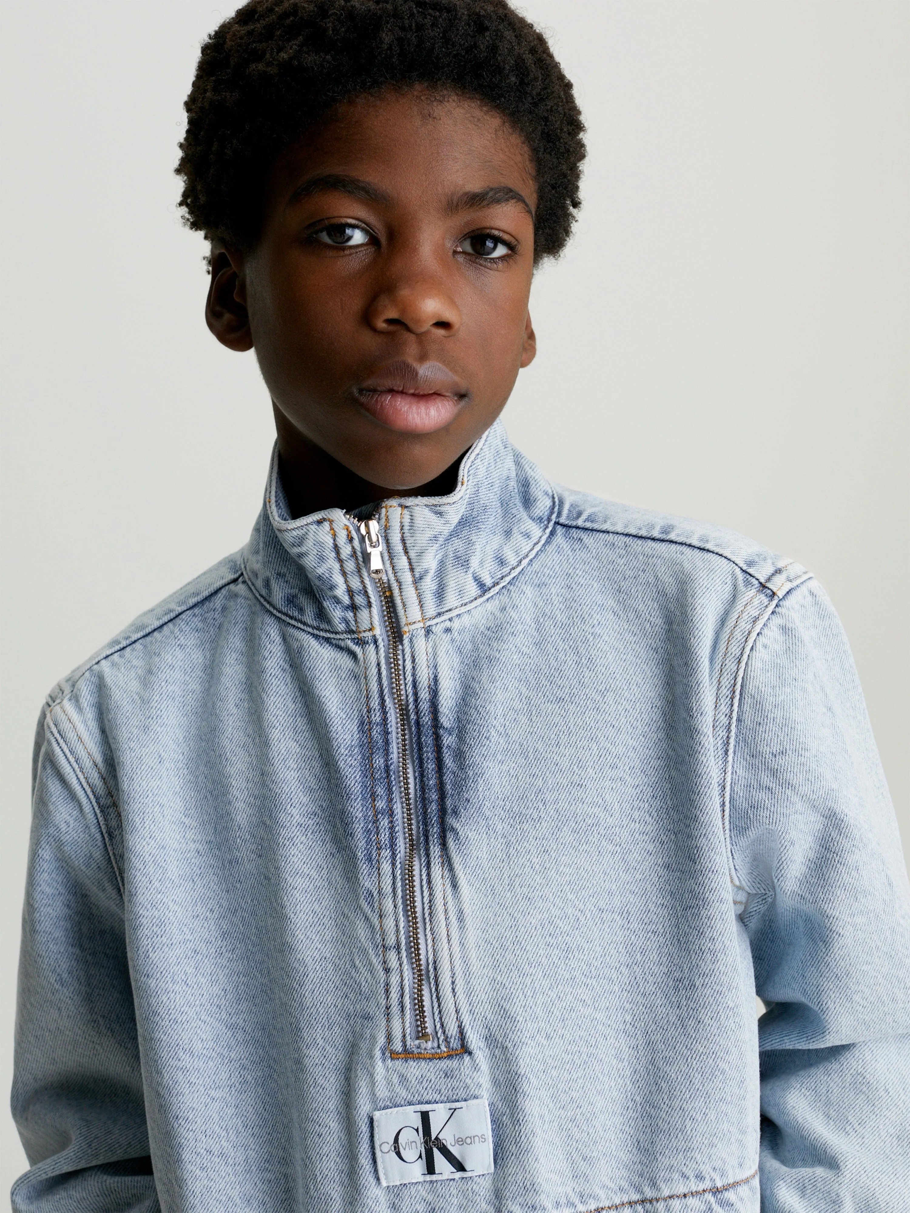 Calvin Klein Boys Denim Anorak in Blue