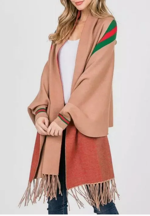 Camel Poncho Wrap Sleeves