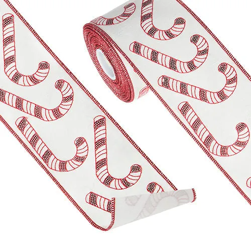 CANDYCANE SEQUINED WIRED RIBBON