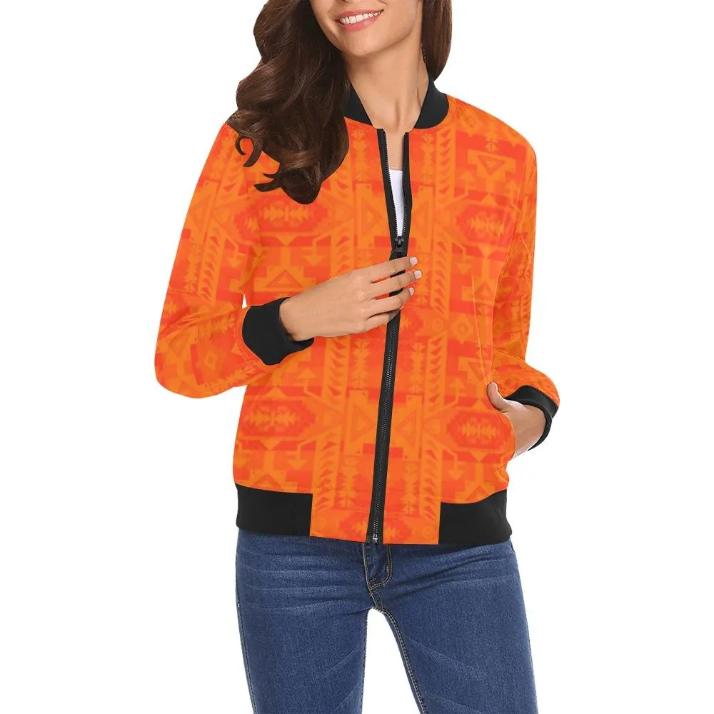 Chiefs Mountain Orange A feather for each Bomber Jacket for Women