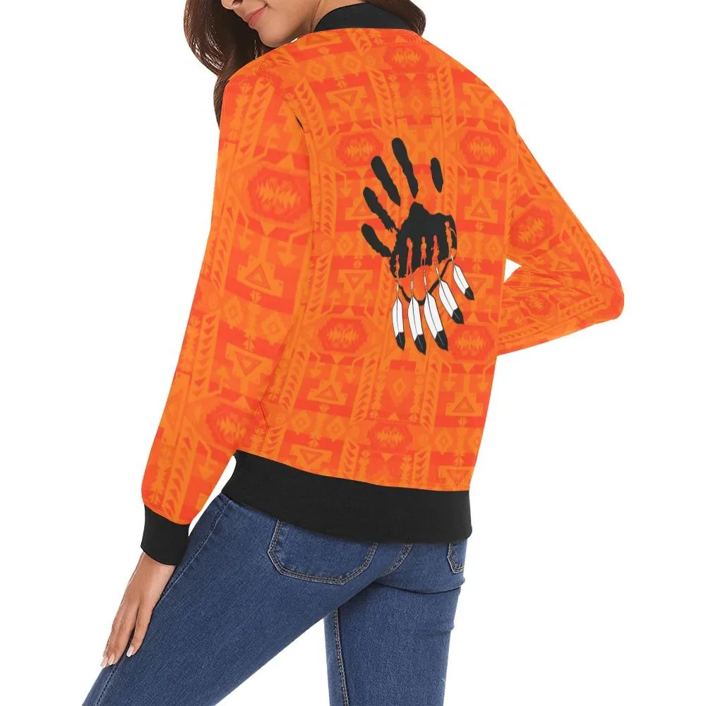 Chiefs Mountain Orange A feather for each Bomber Jacket for Women