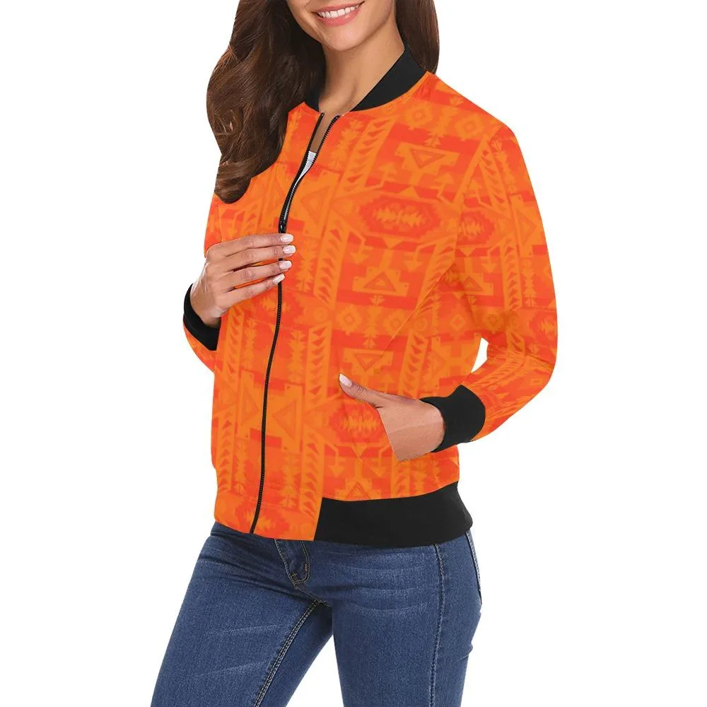 Chiefs Mountain Orange A feather for each Bomber Jacket for Women