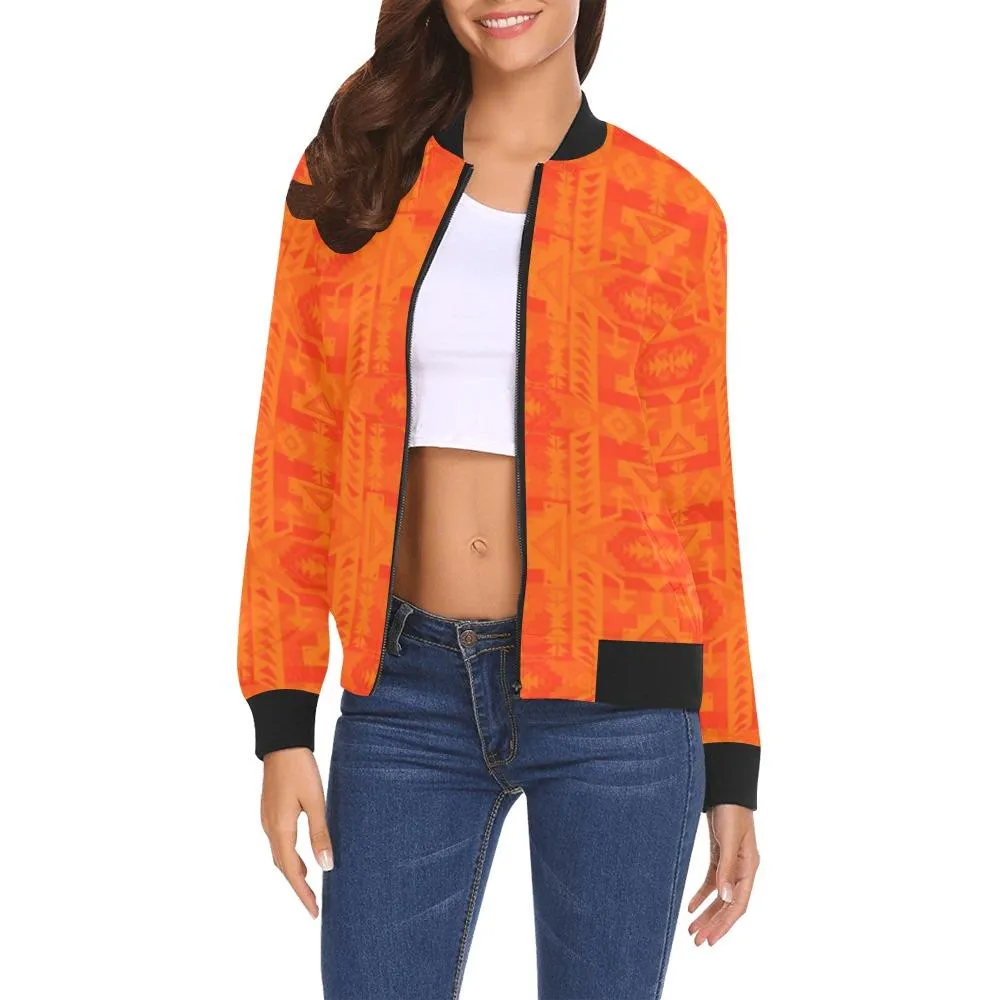 Chiefs Mountain Orange A feather for each Bomber Jacket for Women