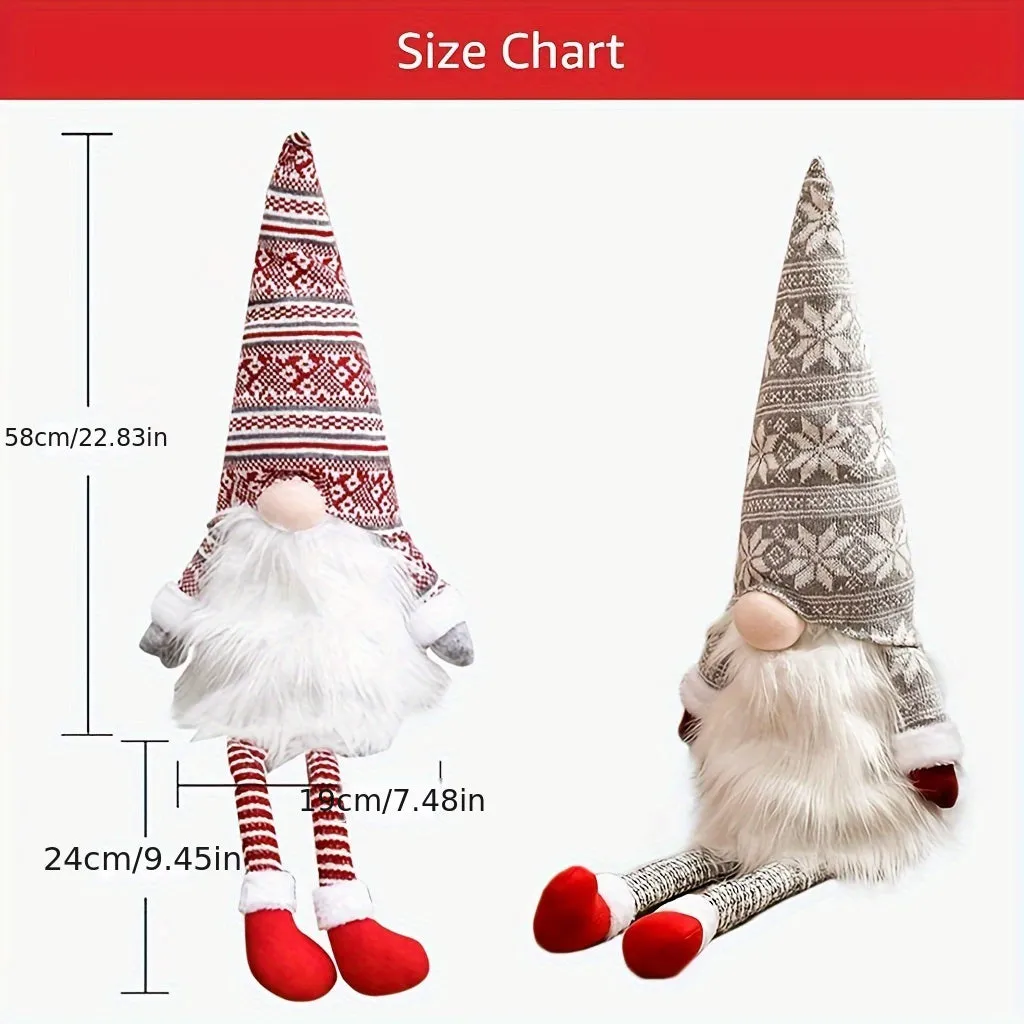 Christmas Gnome Tree Topper Decoration Set - Fabric Holiday Figurines for Christmas, Halloween, Thanksgiving, New Year - Festive Plush Gnome Ornaments, No Electricity or Battery Needed, Multi-Holiday Decor Pack