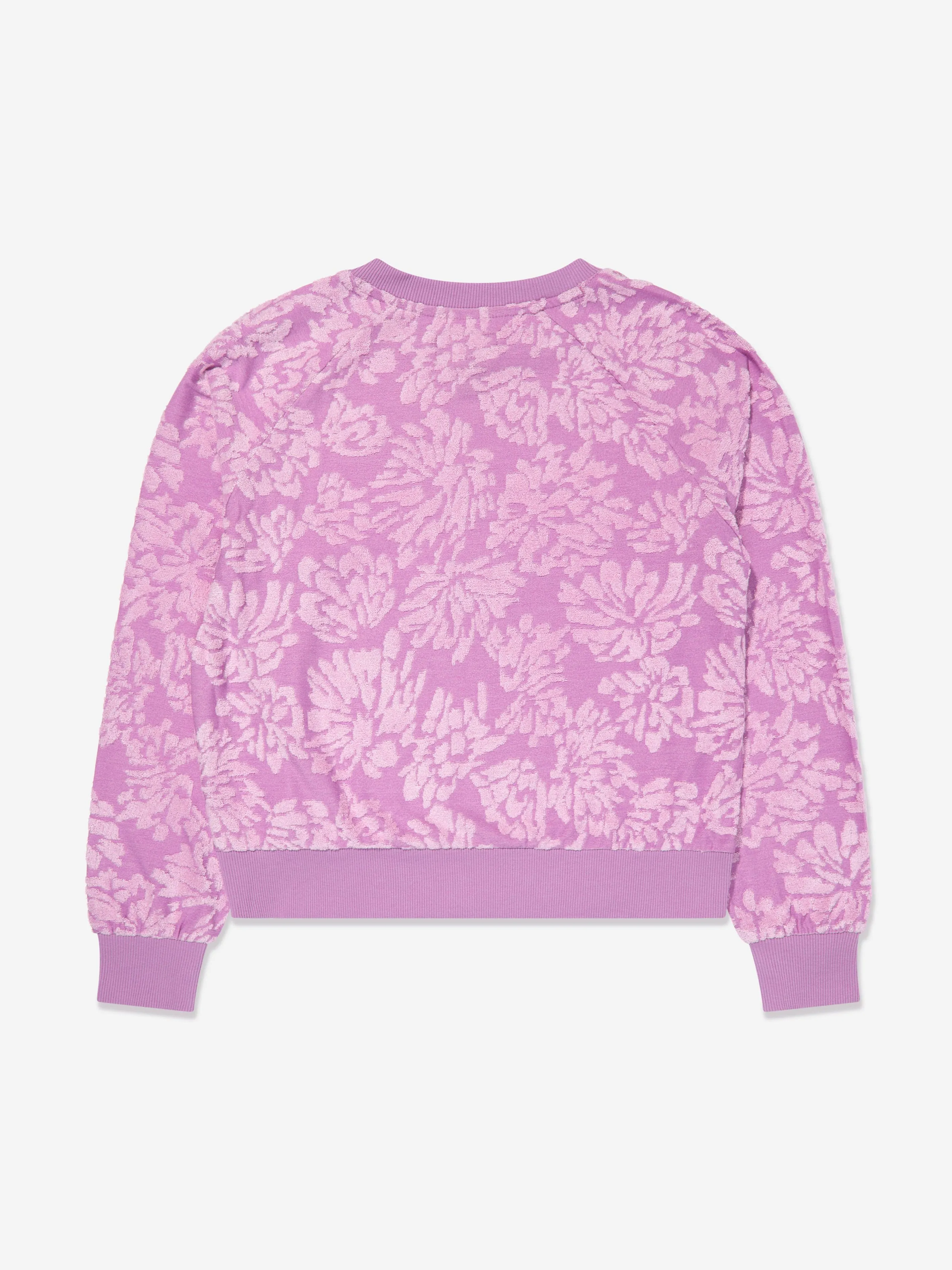 Converse Girls Floral Jacquard Sweatshirt in Purple