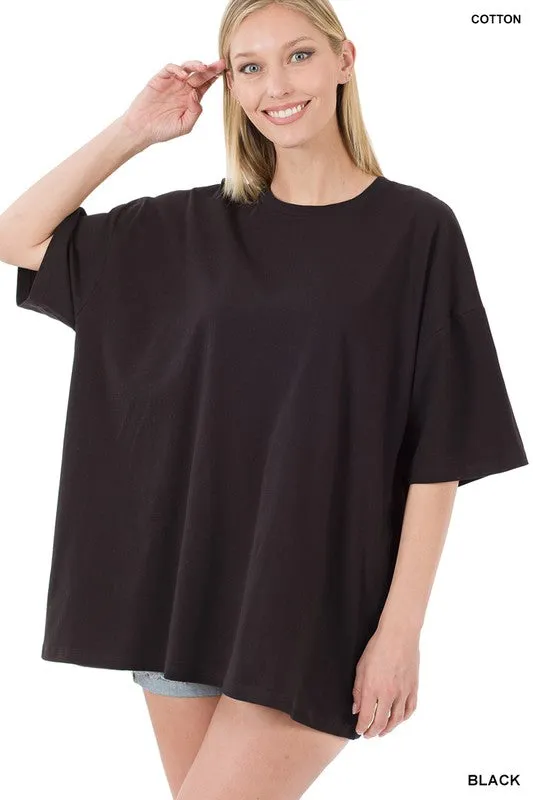 Cotton Drop Shoulder Boyfriend Box Tee