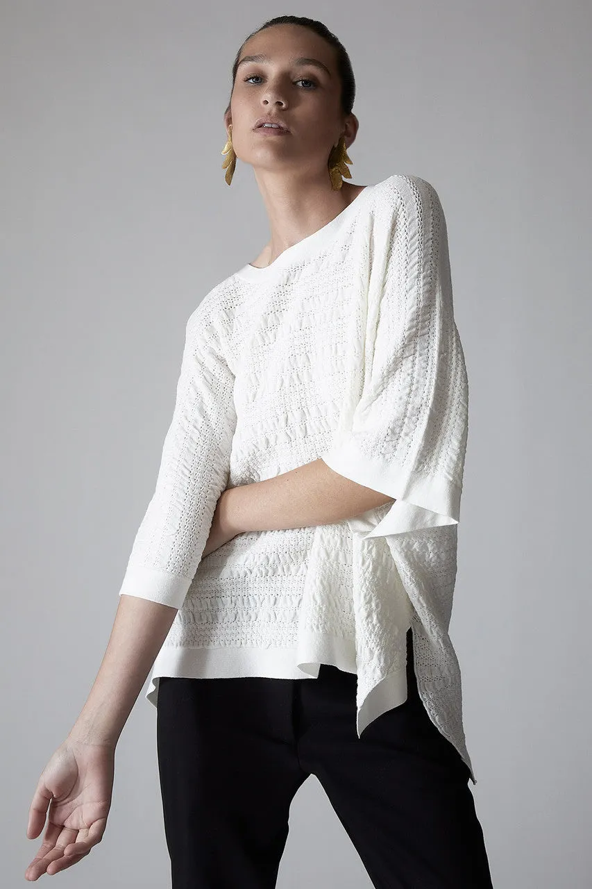 Cotton Modal Knit Poncho Sweater